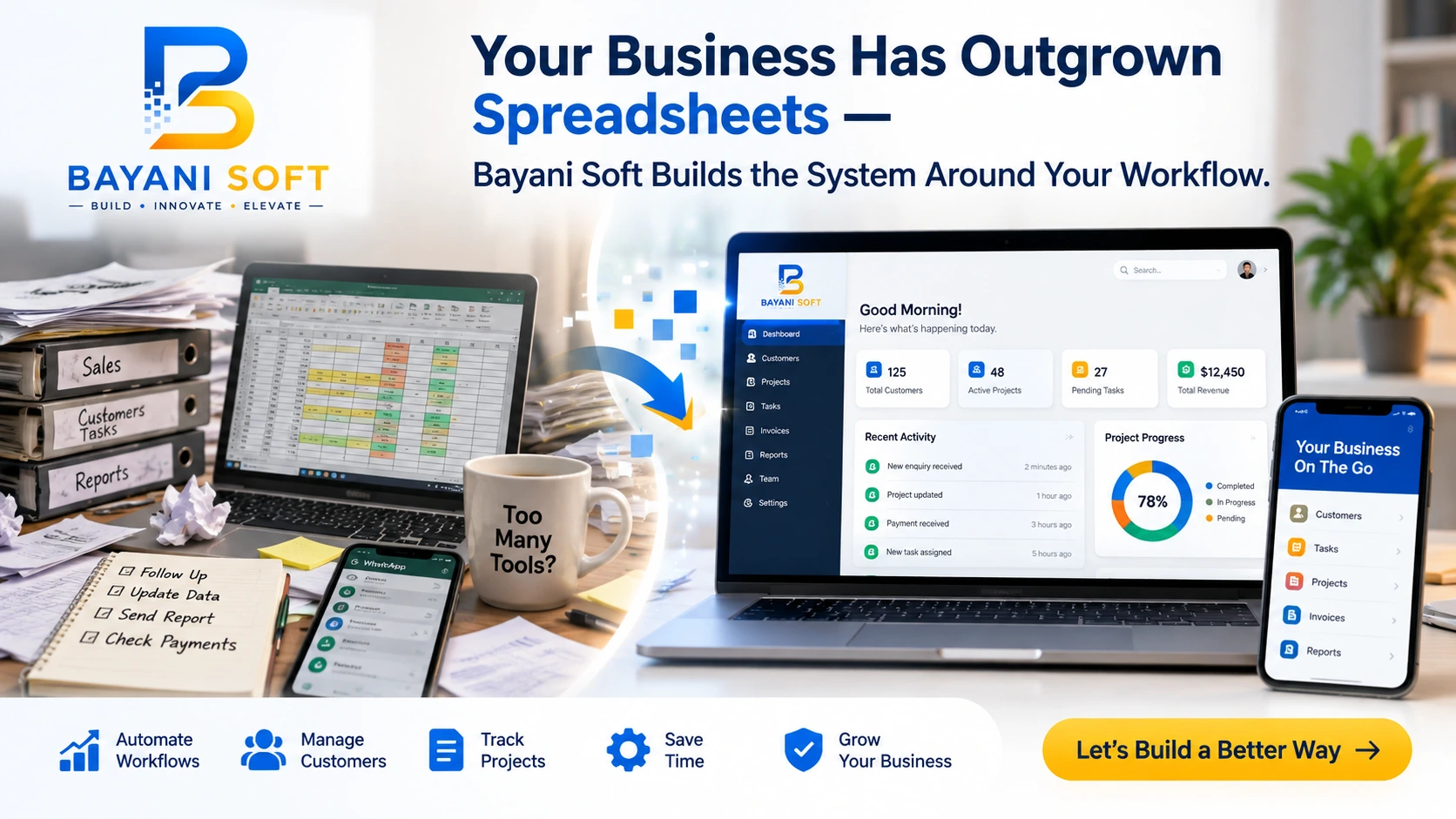 Bayani Soft custom software replacing spreadsheets with smarter workflows