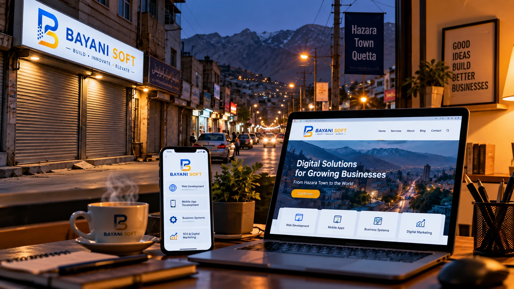 Hazara Town online business staying visible after shop closing time in Quetta
